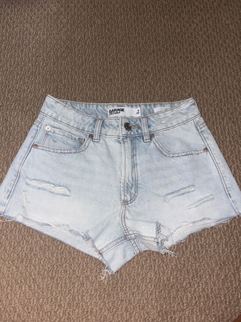 Garage Light Blue Jean Shorts